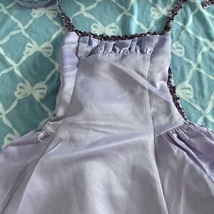 Sugar Thrillz Lavender Satin Dress